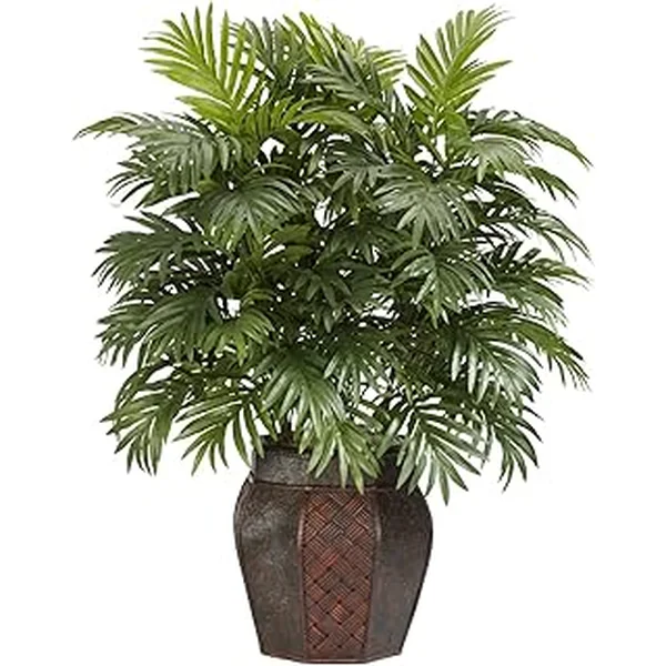 ASTIDY Artificial Palm Tree 5FT - Fake Tree with Black Tall Planter - Faux Tropical Areca Floor Plant in Pot - Artificial Silk Plant for Home Office Living Room Decor Indoor