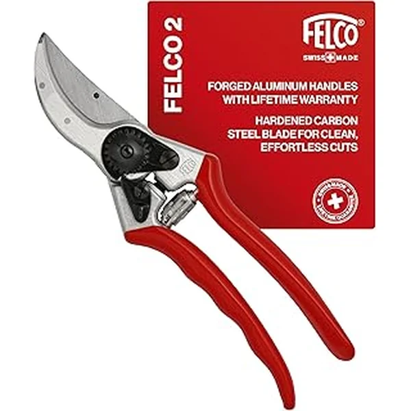 Felco F2 Pruning Shears – 9.25" Swiss-Made Garden Clippers for Professional Pruning | Hand Pruners for Gardening | Garden Tool Cutter with Precision Bypass Blade, Aluminum Body, Replaceable Parts