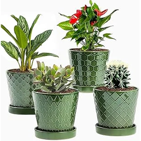 Flower Planter Ceramic Plant Drainage