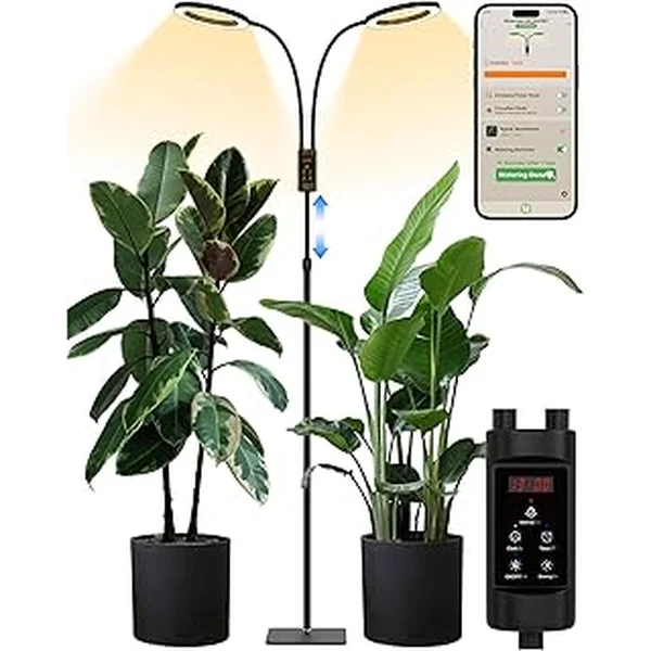 Monios-L Led Grow Lights for Indoor Plants Full Spectrum,T8 2FT 144W(6x24W) High Output Growing Strips for Seedlings,Sunlight Replacement with Reflectors, 6-Pack
