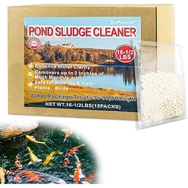 Muck Reducer, 16LB Natural Muck Sludge Solution Tablets, Away Muck and Odor Control for Ponds & Lakes - Safe for Fish, Pets and Swimming, Optimize up to 90000 Sq Ft