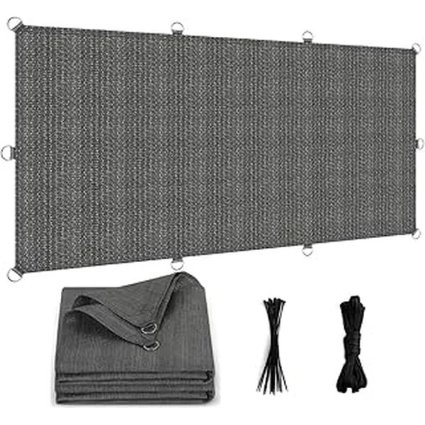 Sun Shade Cloth 10x30 FT, UV Block Outdoor Patio Shade Cover, Permeable and Tear Fade Resistant Rectangle Sunshade Fabric for Backyard, Porch, Pergola, Yard, Deck, Garden, Gray