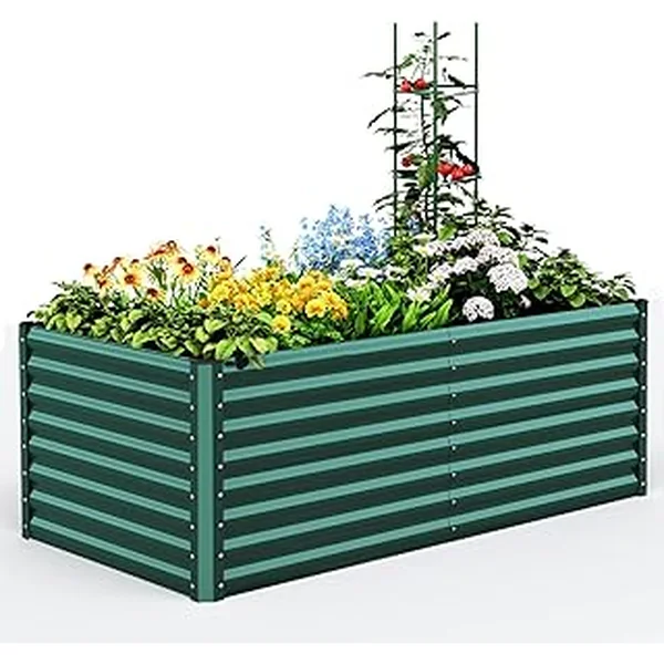 Quictent Galvanized Planter Bottomless Backyard